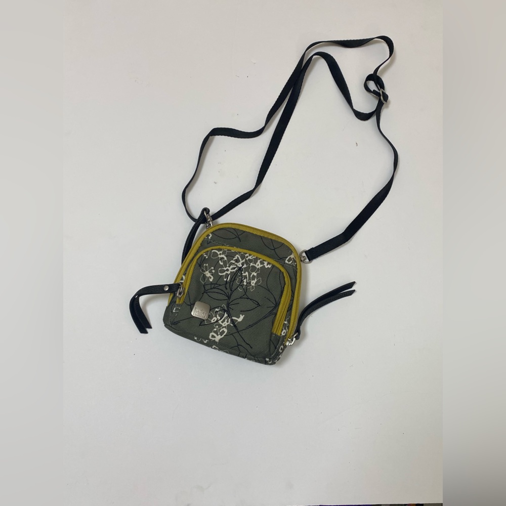 HAIKU MINI POUCH OLIVE GREEN AND GRAY AND WHITE CROSSBODY WITH ADJUSTABLE STRAP